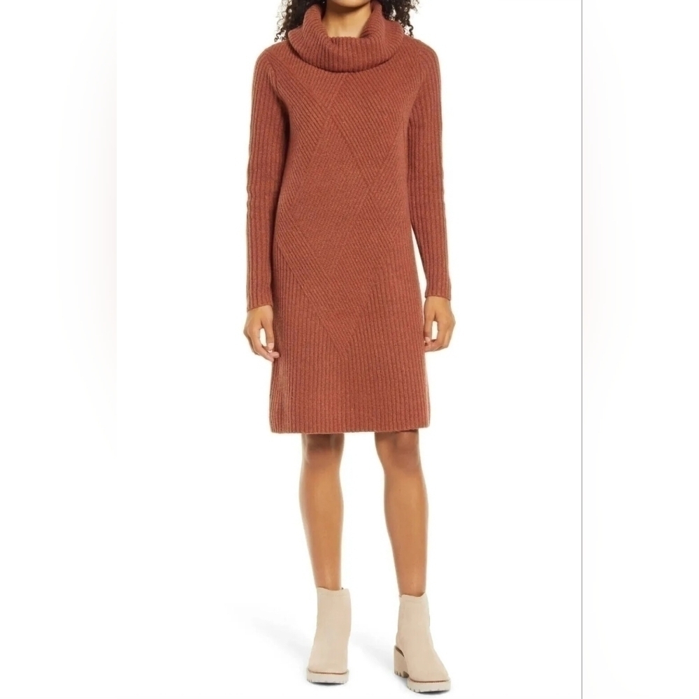 Nwt Caslon Ribbed Turtleneck Sweater Dress XXS